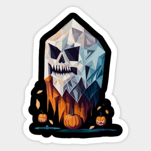 Geometric Halloween Ghost Sticker